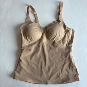 Honeylove LiftWear Cami Nude Beige Shapewear Camisole Tank Built-in Bra Large